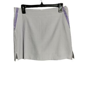 Preowned Lady Hagen Golf Skort Size 6 Purple/White Striped Seersucker w/pockets‎